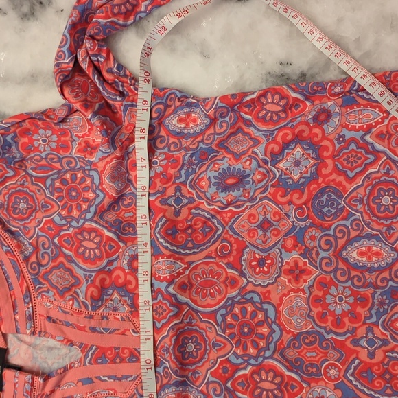 Talbots Women's Pink Paisley V Neck 3/4 Sleeve tunic size Lp - Picture 6 of 9